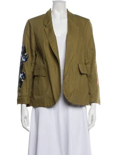 Pre-owned Zadig & Voltaire Floral Print Blazer In Green