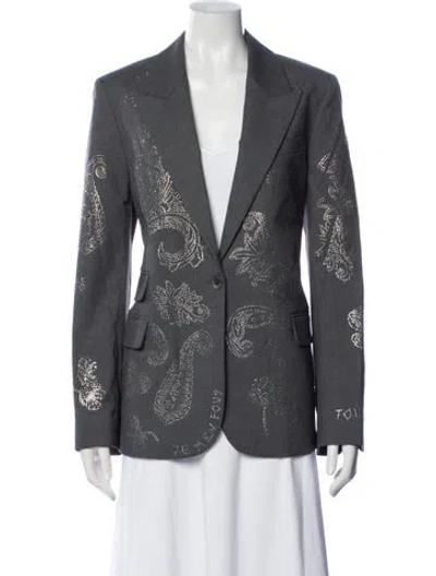 Pre-owned Zadig & Voltaire Floral Print Blazer W/ Tags In Gray