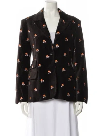 Pre-owned Zadig & Voltaire Floral Print Coat In Black