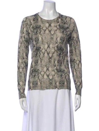 Pre-owned Zadig & Voltaire Floral Print Crew Neck Sweater In Neutral