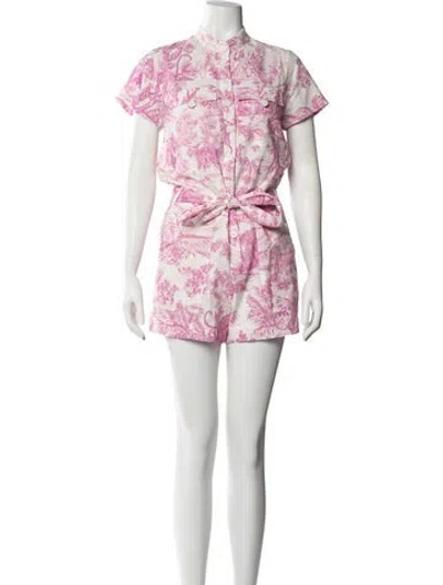 Pre-owned Zadig & Voltaire Floral Print Jumpsuit In Pink