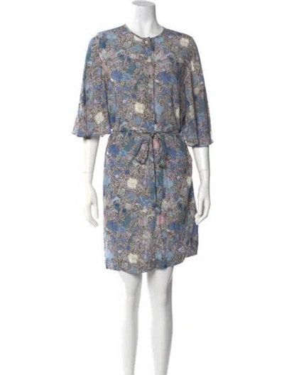 Pre-owned Zadig & Voltaire Floral Print Knee-length Dress In Blue