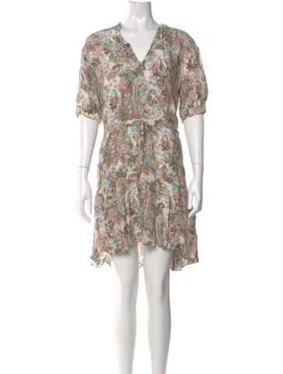 Pre-owned Zadig & Voltaire Floral Print Knee-length Dress In Neutral