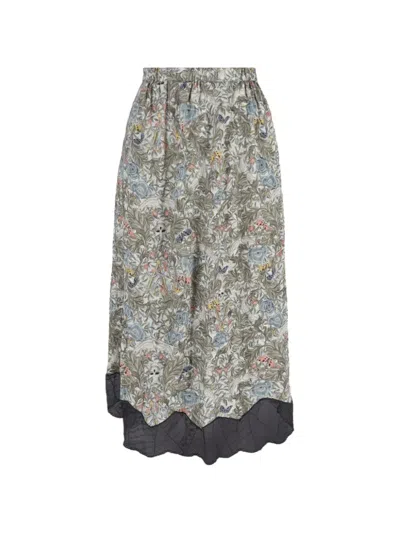 Pre-owned Zadig & Voltaire Floral-print Lace Skirt In Neutral