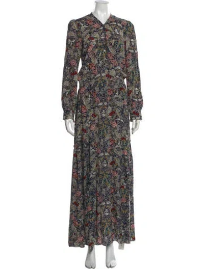 Pre-owned Zadig & Voltaire Floral Print Long Dress In Blue