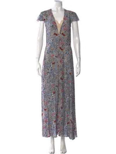 Pre-owned Zadig & Voltaire Floral Print Long Dress In Multi