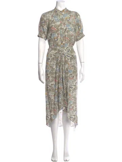 Pre-owned Zadig & Voltaire Floral Print Long Dress In Neutral