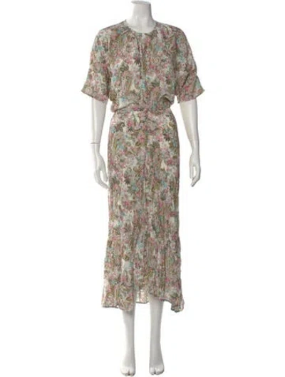 Pre-owned Zadig & Voltaire Floral Print Long Dress In Neutral