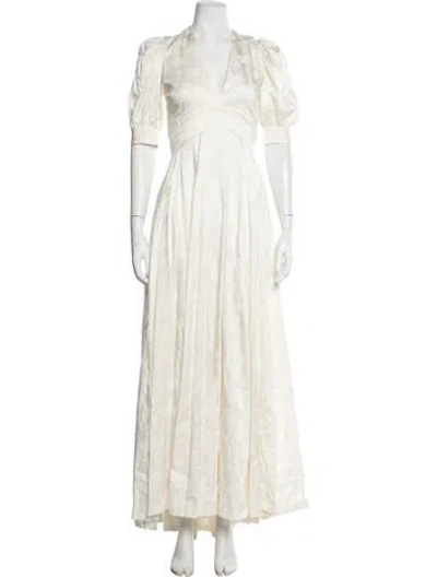 Pre-owned Zadig & Voltaire Floral Print Long Dress In Neutral