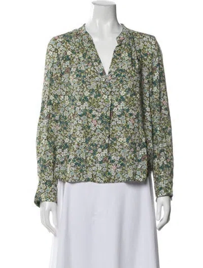Pre-owned Zadig & Voltaire Floral Print Long Sleeve Blouse In Multi