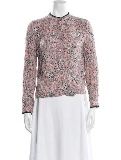 Pre-owned Zadig & Voltaire Floral Print Long Sleeve Blouse In Pink