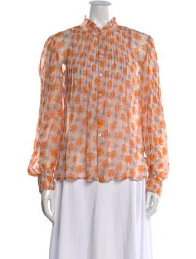 Pre-owned Zadig & Voltaire Floral Print Long Sleeve Blouse W/ Tags In Multi