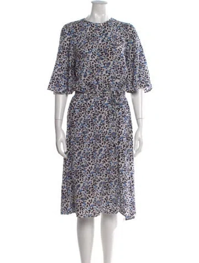 Pre-owned Zadig & Voltaire Floral Print Midi Length Dress In Blue