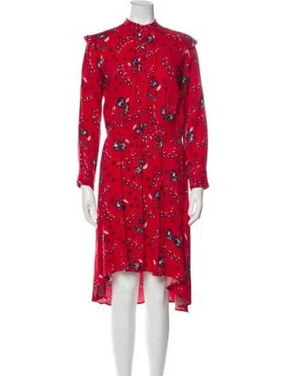 Pre-owned Zadig & Voltaire Floral Print Midi Length Dress In Gray