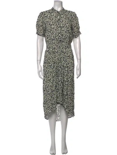 Pre-owned Zadig & Voltaire Floral Print Midi Length Dress In Neutrals