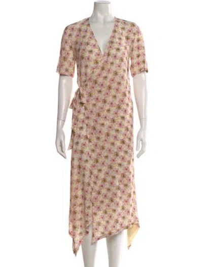 Pre-owned Zadig & Voltaire Floral Print Midi Length Dress In Pink