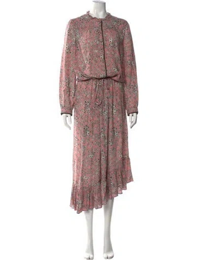 Pre-owned Zadig & Voltaire Floral Print Midi Length Dress In Pink