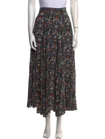 Pre-owned Zadig & Voltaire Floral Print Midi Length Skirt In Black