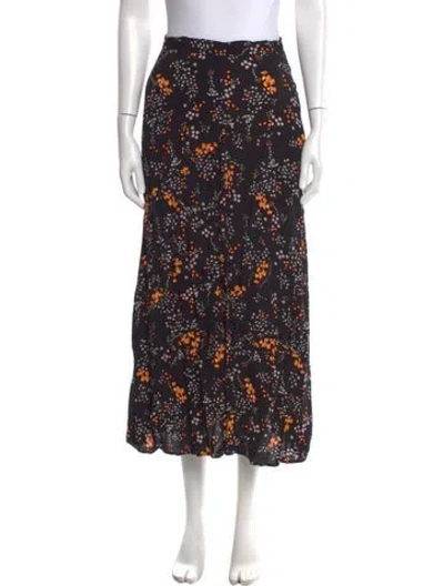 Pre-owned Zadig & Voltaire Floral Print Midi Length Skirt In Black