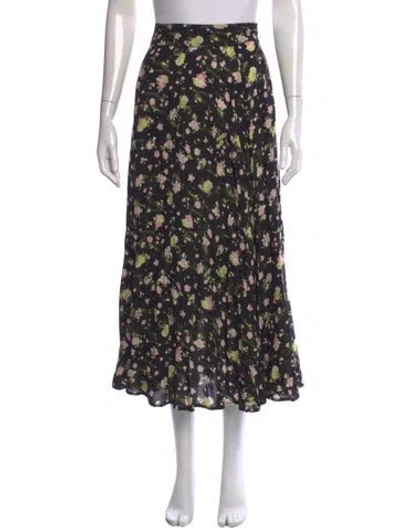 Pre-owned Zadig & Voltaire Floral Print Midi Length Skirt In Black