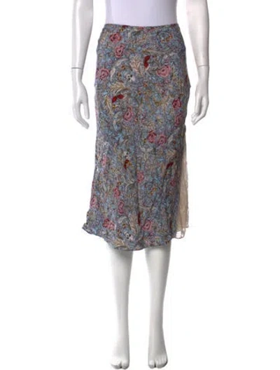 Pre-owned Zadig & Voltaire Floral Print Midi Length Skirt In Black
