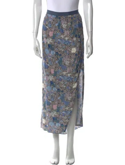 Pre-owned Zadig & Voltaire Floral Print Midi Length Skirt In Blue