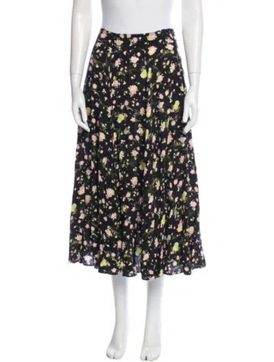 Pre-owned Zadig & Voltaire Floral Print Midi Length Skirt In Blue