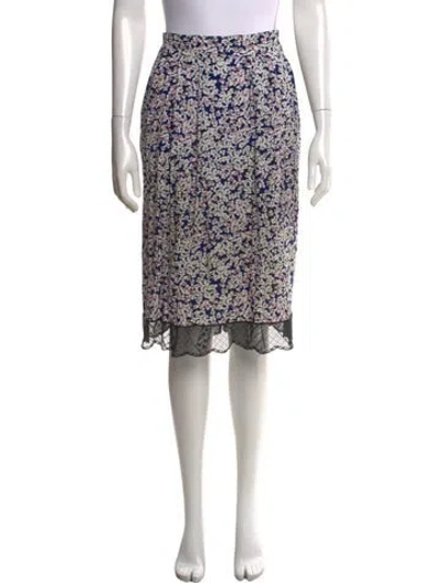 Pre-owned Zadig & Voltaire Floral Print Midi Length Skirt In Blue