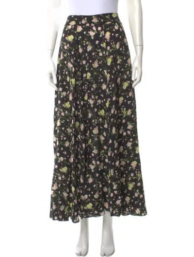 Pre-owned Zadig & Voltaire Floral Print Midi Length Skirt In Green