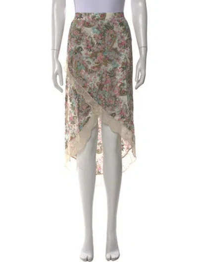 Pre-owned Zadig & Voltaire Floral Print Midi Length Skirt In Neutral