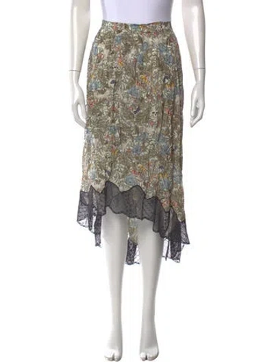 Pre-owned Zadig & Voltaire Floral Print Midi Length Skirt In Neutral