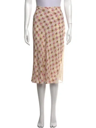 Pre-owned Zadig & Voltaire Floral Print Midi Length Skirt In Neutrals