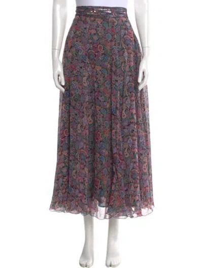 Pre-owned Zadig & Voltaire Floral Print Midi Length Skirt In Pink
