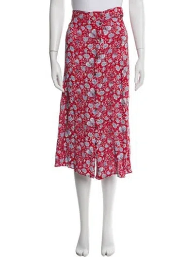 Pre-owned Zadig & Voltaire Floral Print Midi Length Skirt In Red