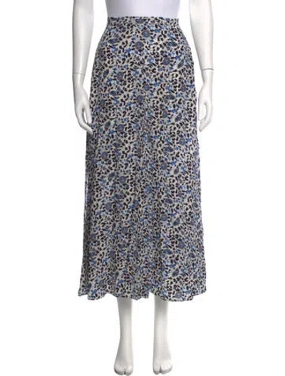 Pre-owned Zadig & Voltaire Floral Print Midi Length Skirt In White