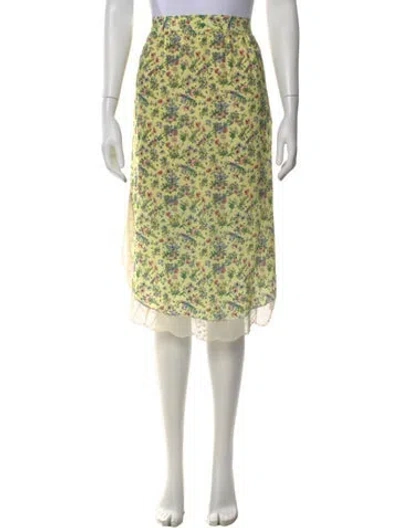 Pre-owned Zadig & Voltaire Floral Print Midi Length Skirt In Yellow