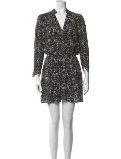 Pre-owned Zadig & Voltaire Floral Print Mini Dress In Black