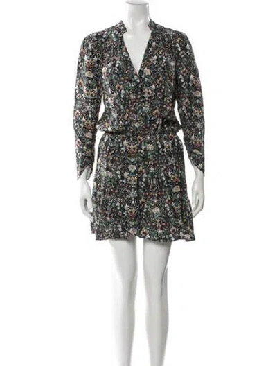 Pre-owned Zadig & Voltaire Floral Print Mini Dress In Black