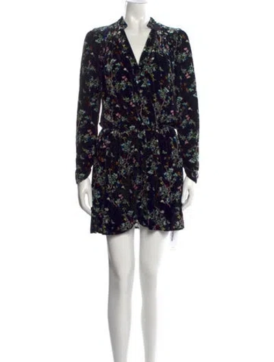 Pre-owned Zadig & Voltaire Floral Print Mini Dress In Black
