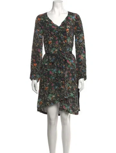 Pre-owned Zadig & Voltaire Floral Print Mini Dress In Black