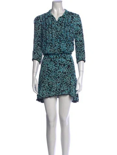 Pre-owned Zadig & Voltaire Floral Print Mini Dress In Black