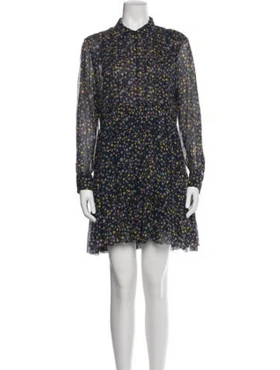 Pre-owned Zadig & Voltaire Floral Print Mini Dress In Blue