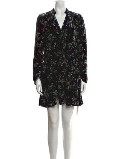 Pre-owned Zadig & Voltaire Floral Print Mini Dress In Blue