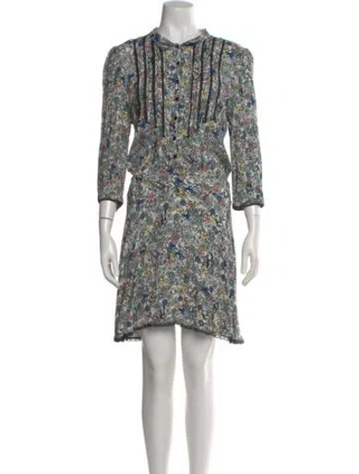 Pre-owned Zadig & Voltaire Floral Print Mini Dress In Blue