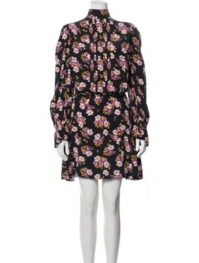Pre-owned Zadig & Voltaire Floral Print Mini Dress In Blue