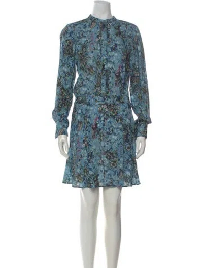 Pre-owned Zadig & Voltaire Floral Print Mini Dress In Blue