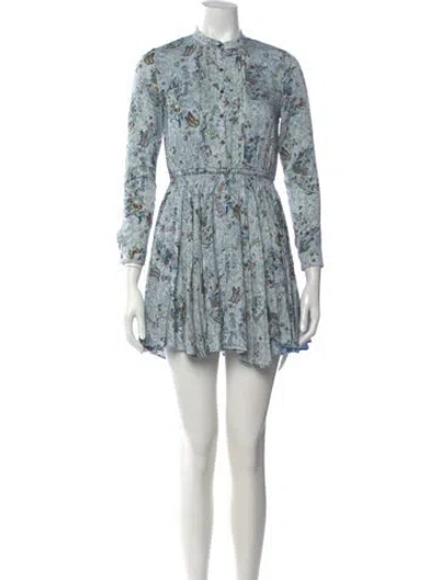 Pre-owned Zadig & Voltaire Floral Print Mini Dress In Blue