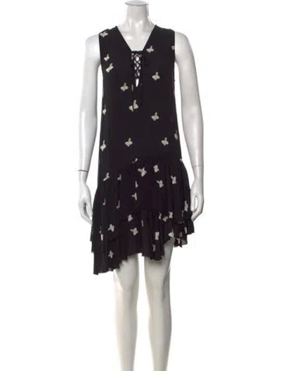Pre-owned Zadig & Voltaire Floral Print Mini Dress In Blue