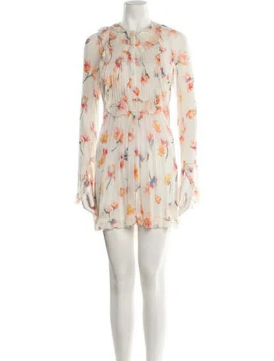 Pre-owned Zadig & Voltaire Floral Print Mini Dress In Neutral