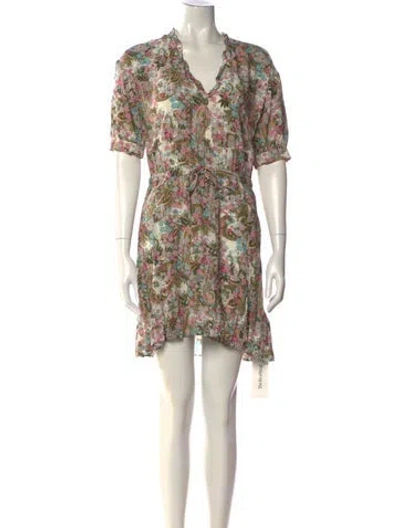 Pre-owned Zadig & Voltaire Floral Print Mini Dress In Neutral